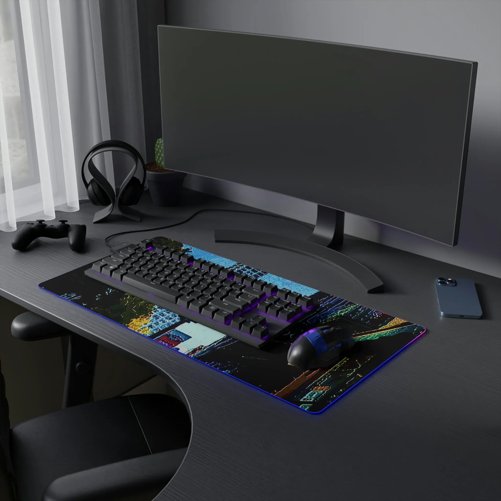 LED Gaming Mouse Pad ...  Pioneer Square & Smith Tower ... 'That World Famous View' ... Colleague Supplied Photo ... Original Works ...