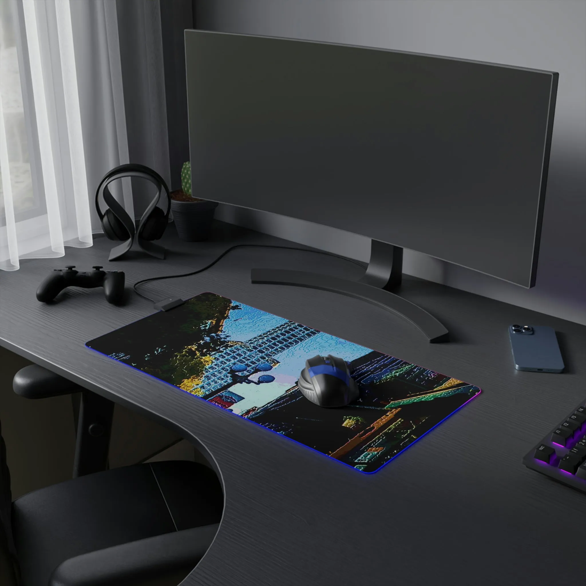 LED Gaming Mouse Pad ...  Pioneer Square & Smith Tower ... 'That World Famous View' ... Colleague Supplied Photo ... Original Works ...