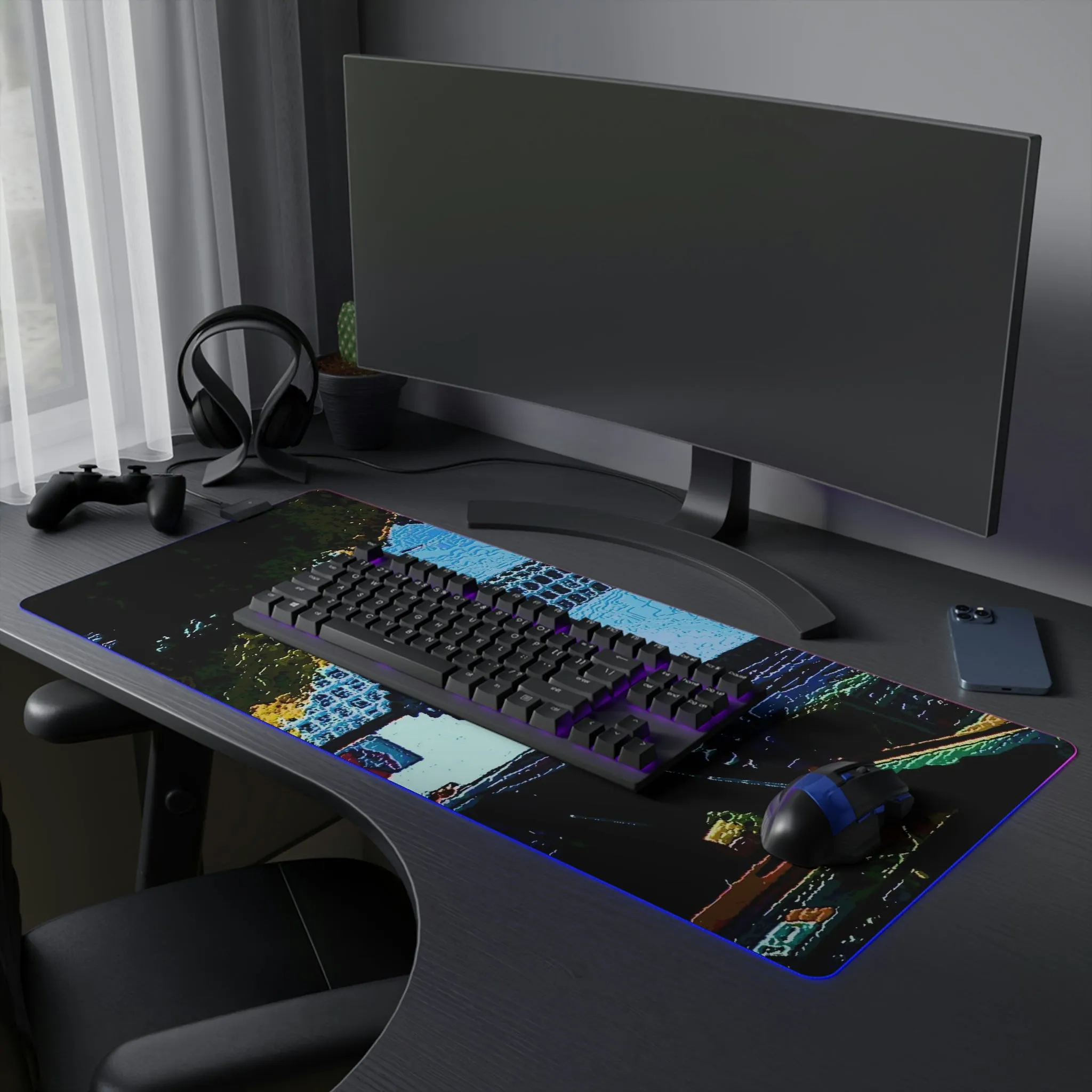 LED Gaming Mouse Pad ...  Pioneer Square & Smith Tower ... 'That World Famous View' ... Colleague Supplied Photo ... Original Works ...