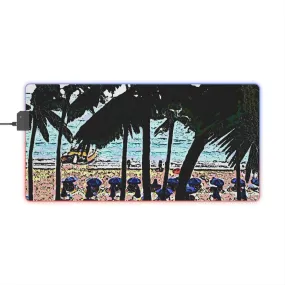LED Gaming Mouse Pad ... "A Beautiful Beach Amongst The Palms" ... The Outrigger Waikiki, Honolulu, Oahu ... Original Works ...