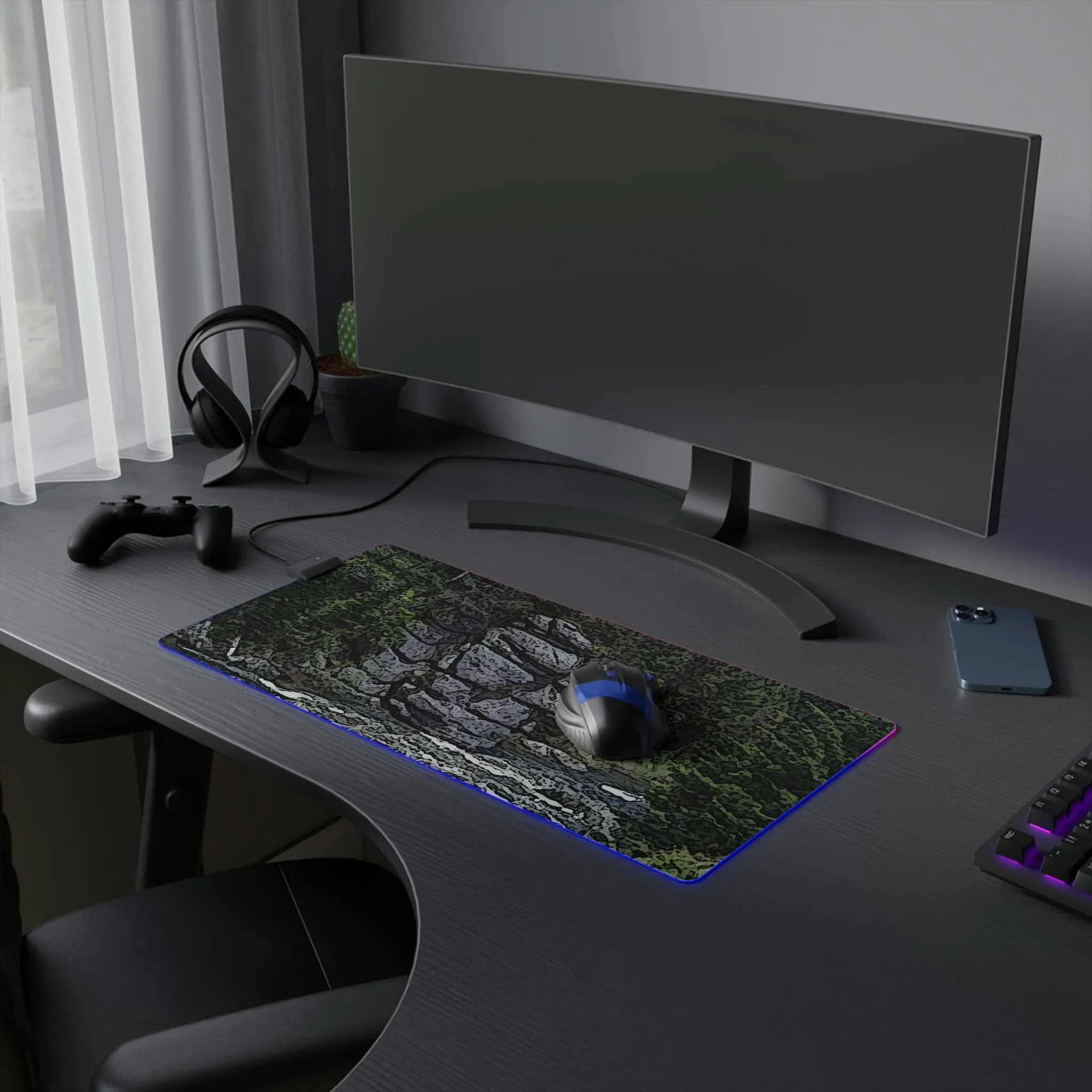 LED Gaming Mouse Pad ..."I Am Innocent" ... Tricky-Dick Immortalized ... Nixon Rock: Along The River ... Central Idaho, Summer 2020 ... Original Works ...