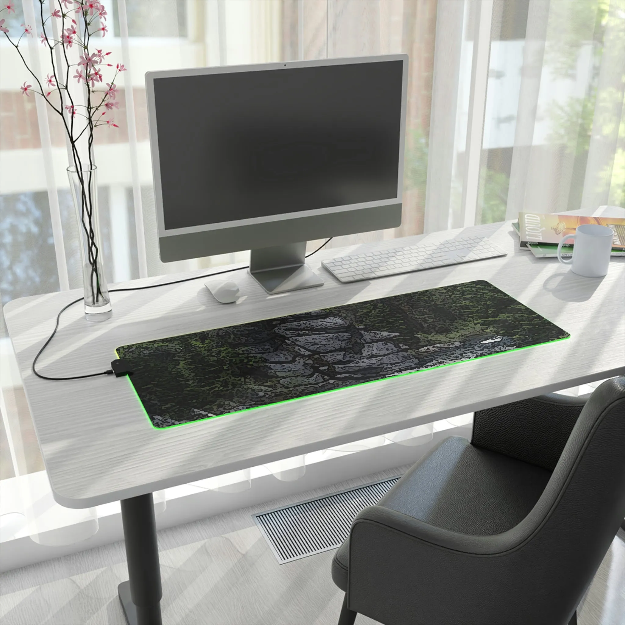 LED Gaming Mouse Pad ..."I Am Innocent" ... Tricky-Dick Immortalized ... Nixon Rock: Along The River ... Central Idaho, Summer 2020 ... Original Works ...