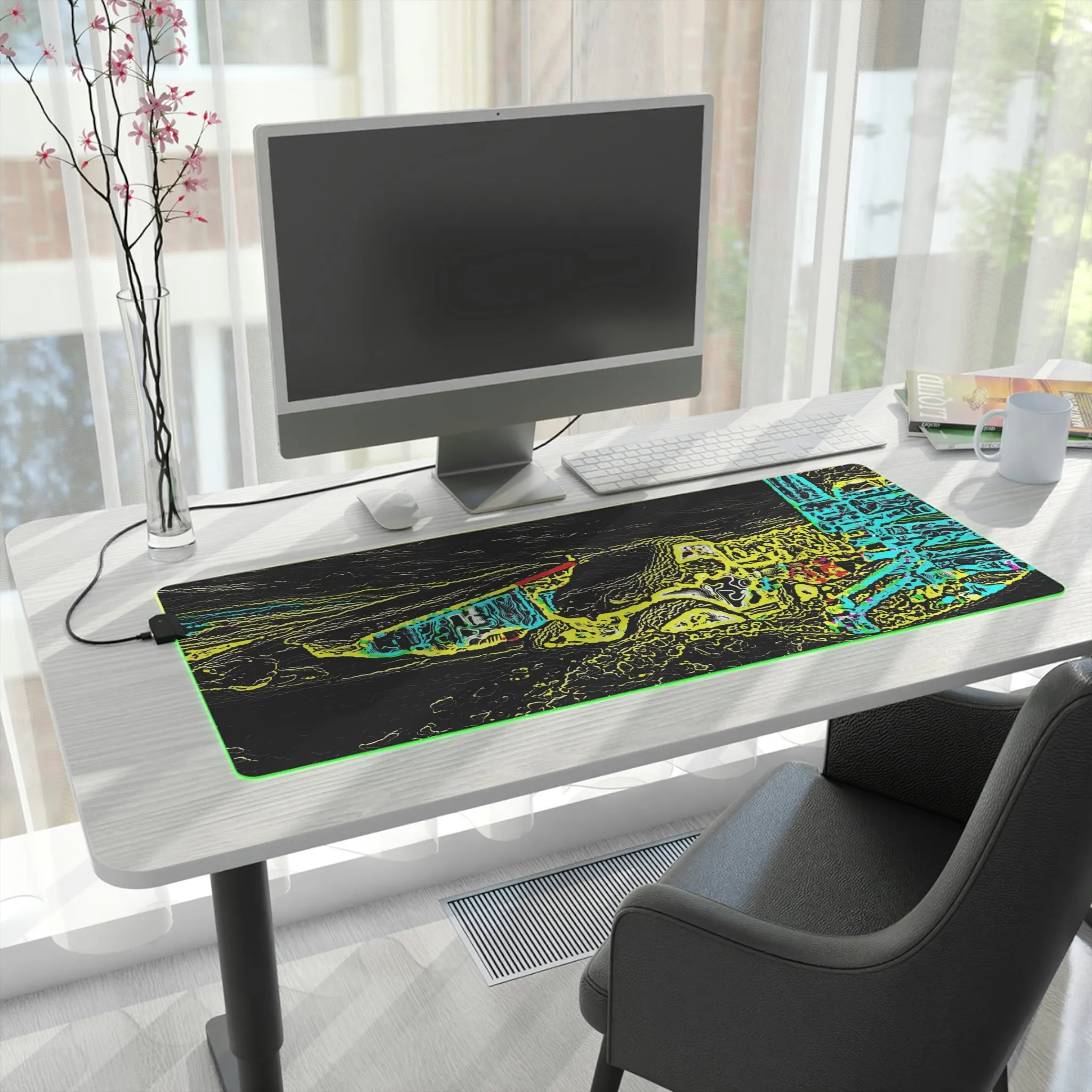 LED Gaming Mouse Pad ... "Snow Vehicle In Snow Storm At-Rest" ... Circa 12Mar23 ... Central Idaho ... 18-Hours Rendering Time: Original Works ...