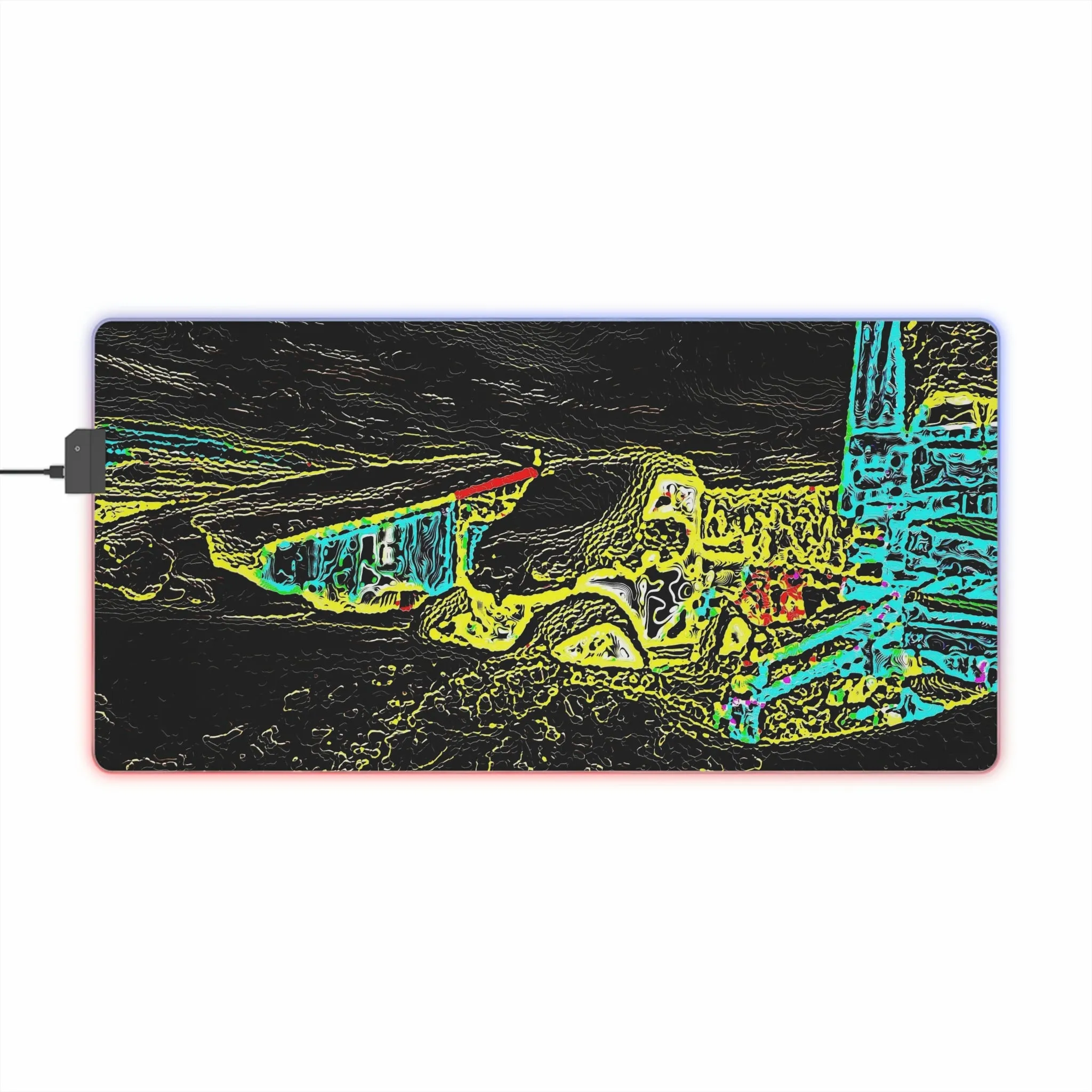 LED Gaming Mouse Pad ... "Snow Vehicle In Snow Storm At-Rest" ... Circa 12Mar23 ... Central Idaho ... 18-Hours Rendering Time: Original Works ...