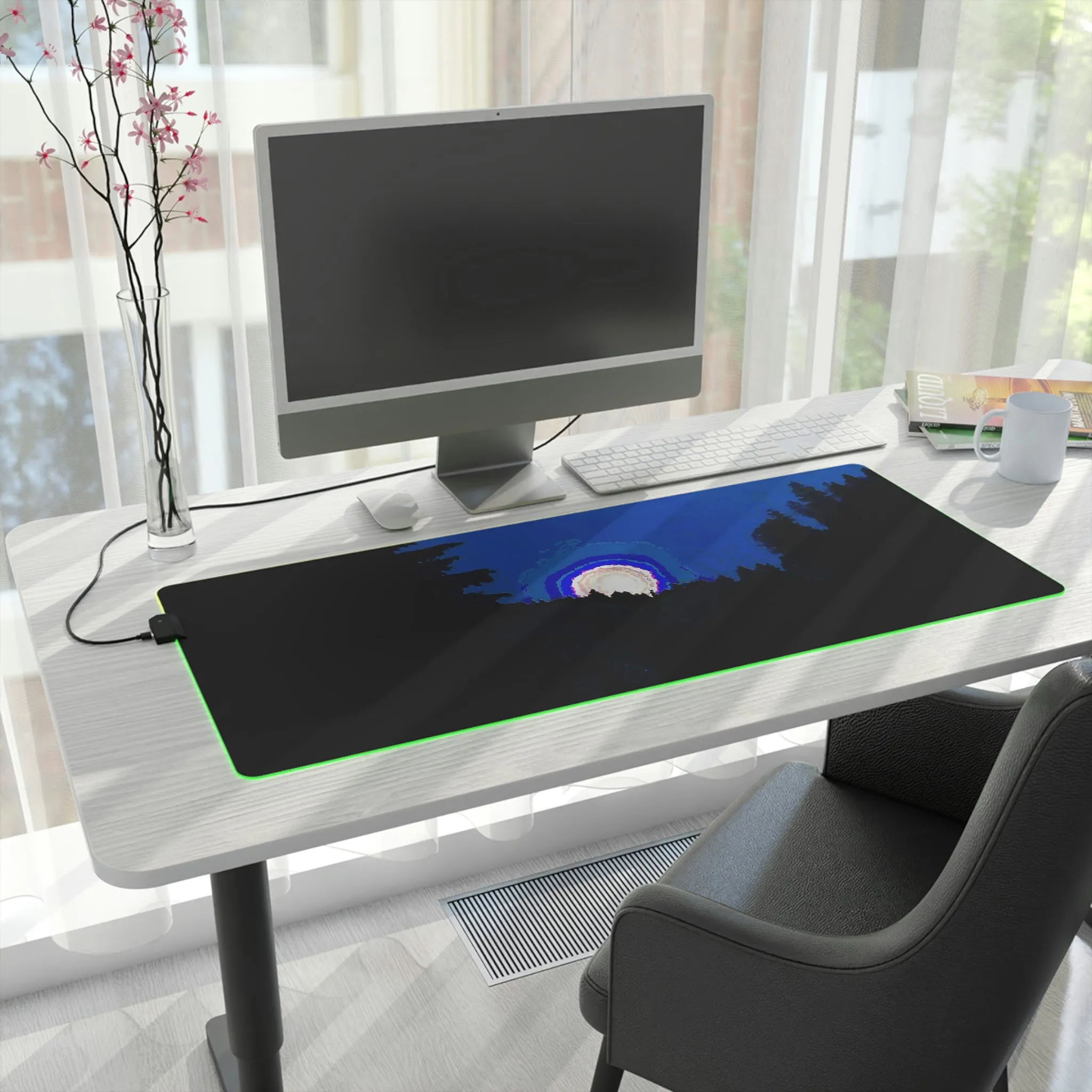 LED Gaming Mouse Pad ... "The Road Home" ...' Over The River & Through The Woods To? ...' ... Moonscape Near Elk City, Idaho ... Original Works ... 5Jan23 ...
