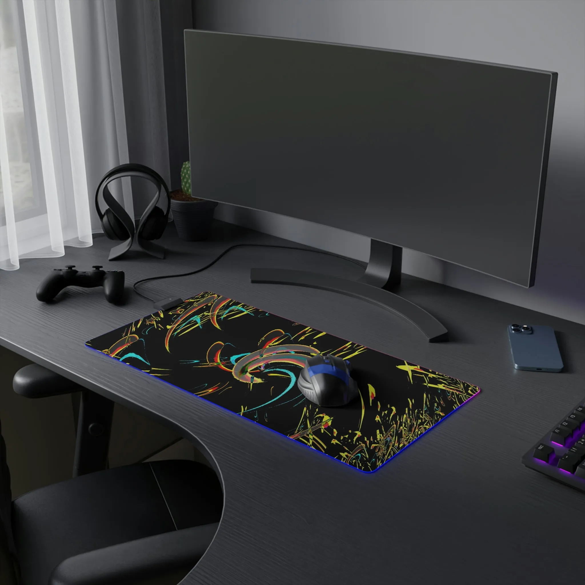 LED Gaming Mouse Pad ... "Waning Moon" ... Central Idaho ... October 2022 ... Rendering Time: 22 Hours ... Original Works ...