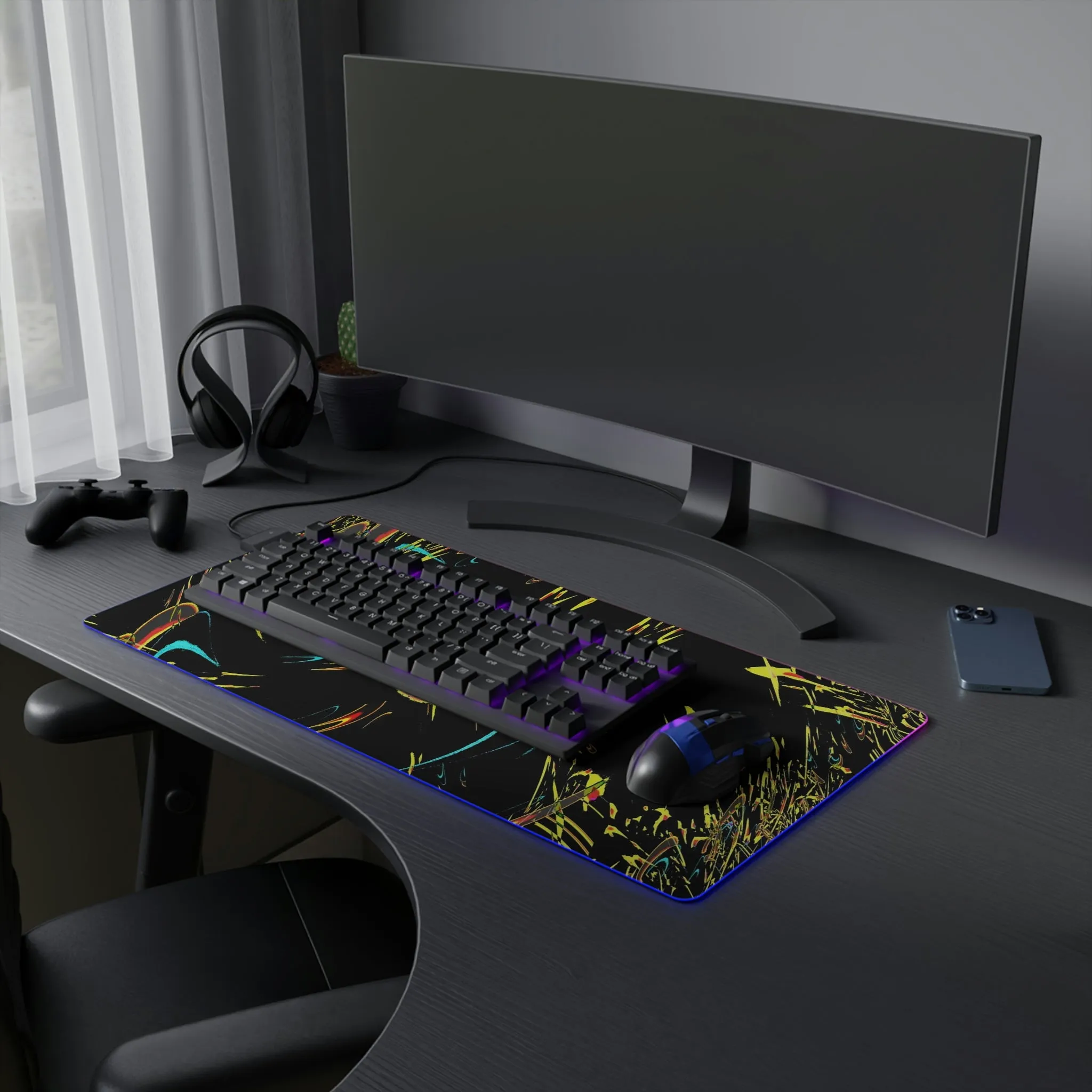 LED Gaming Mouse Pad ... "Waning Moon" ... Central Idaho ... October 2022 ... Rendering Time: 22 Hours ... Original Works ...