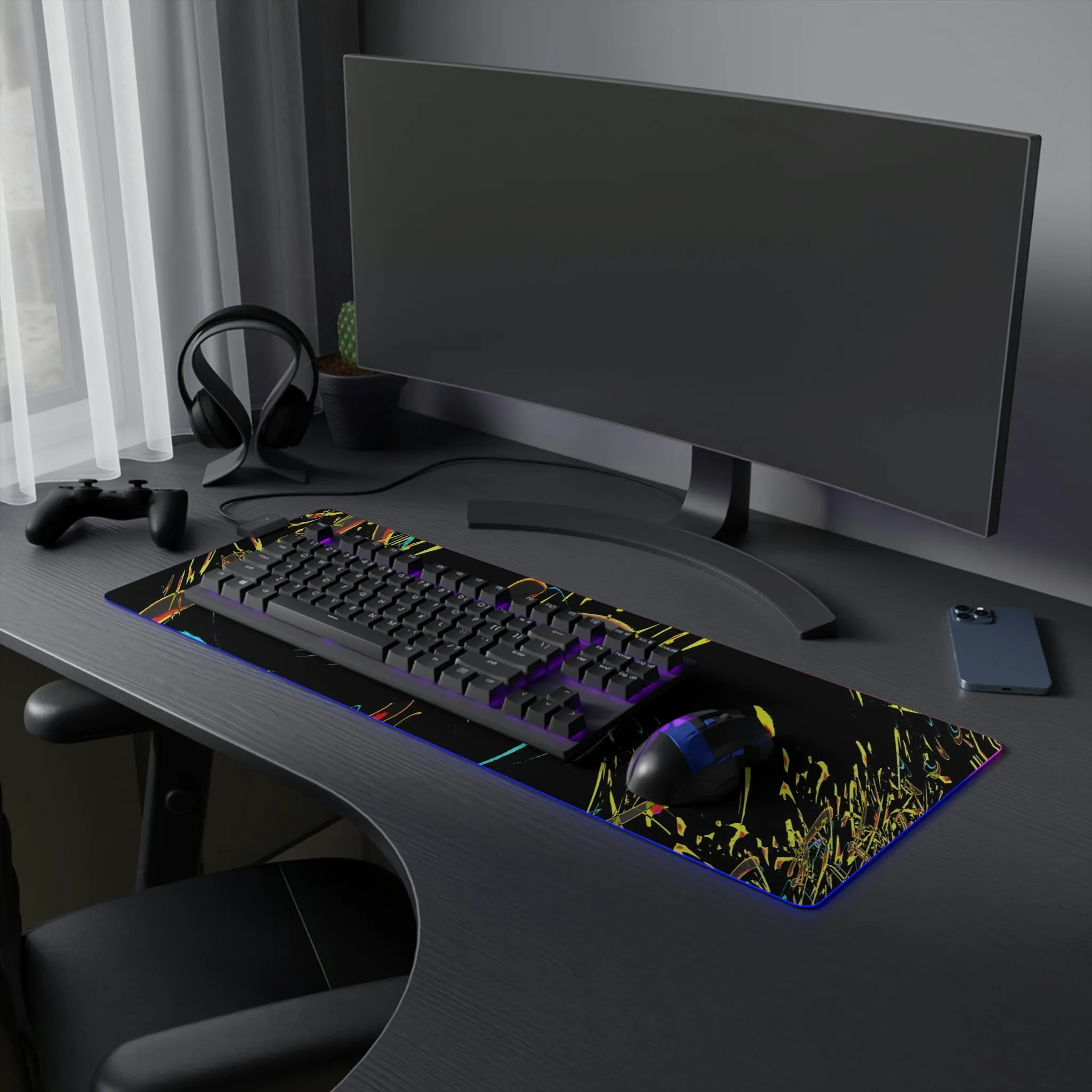 LED Gaming Mouse Pad ... "Waning Moon" ... Central Idaho ... October 2022 ... Rendering Time: 22 Hours ... Original Works ...
