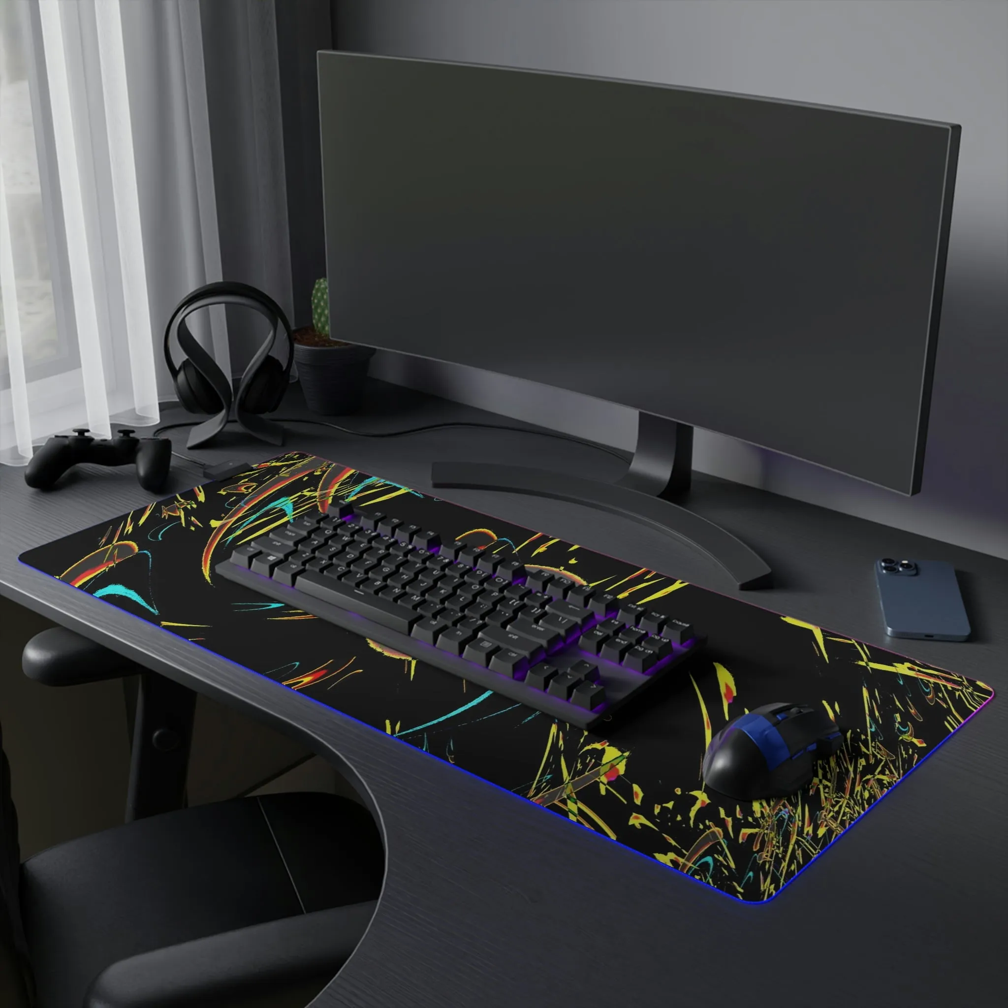 LED Gaming Mouse Pad ... "Waning Moon" ... Central Idaho ... October 2022 ... Rendering Time: 22 Hours ... Original Works ...