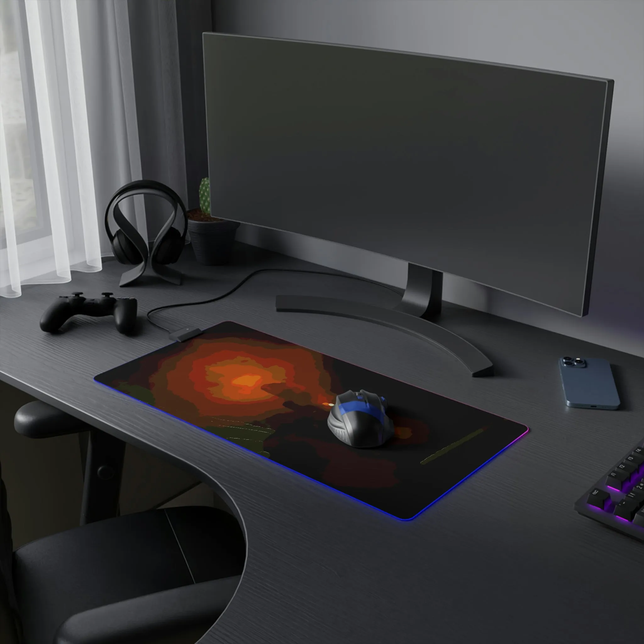 LED Gaming Mouse Pad ... Ruger .357 Magnum Early-Morning-Target-Practice ... 'Circa April 2022' ... Original Works ...