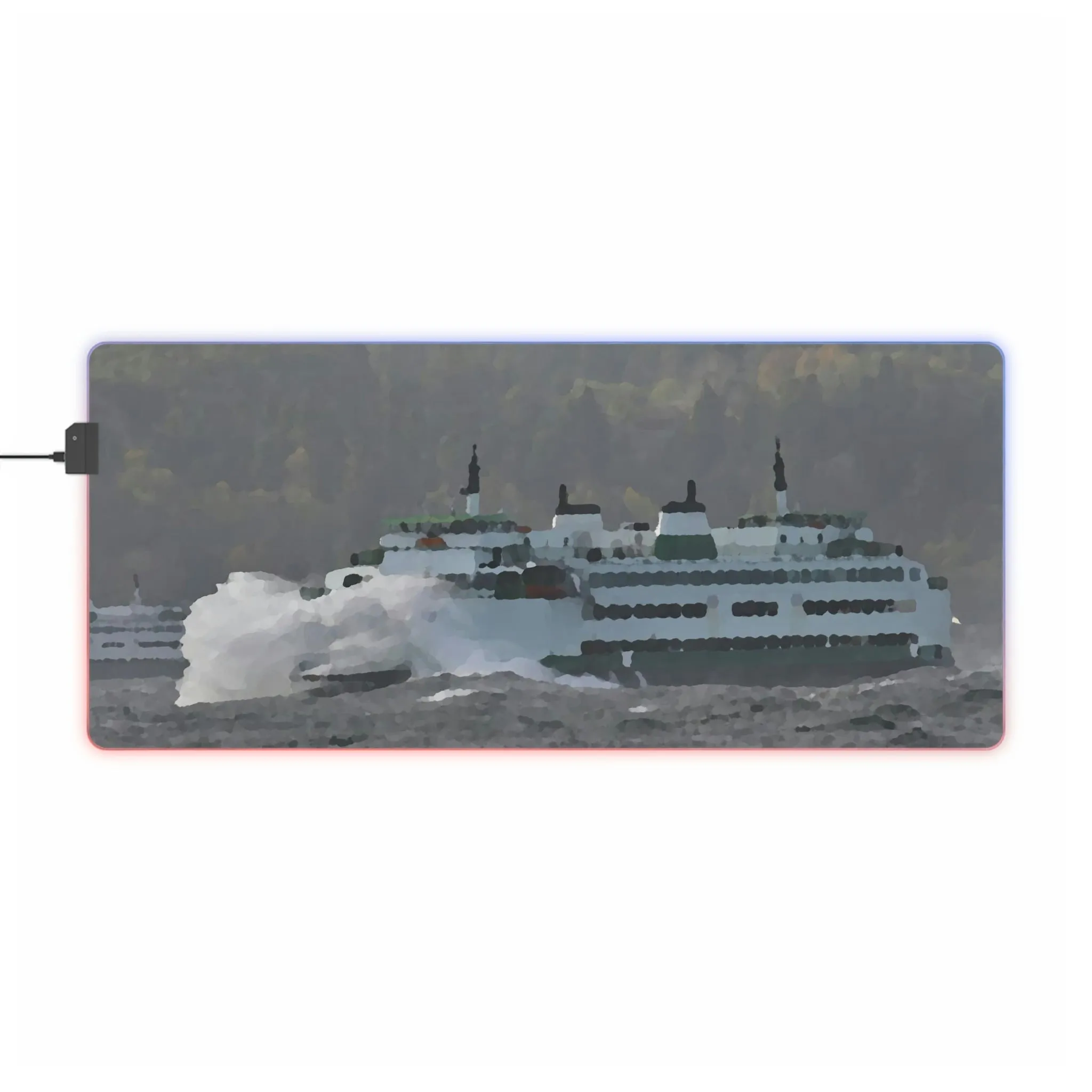 LED Gaming Mouse Pad ... WADOT Ferry Crossing ... "A Very Rough Day" ... Mulkiteo Route ... Family Archives ... Early 1990's' ... Original Works ...
