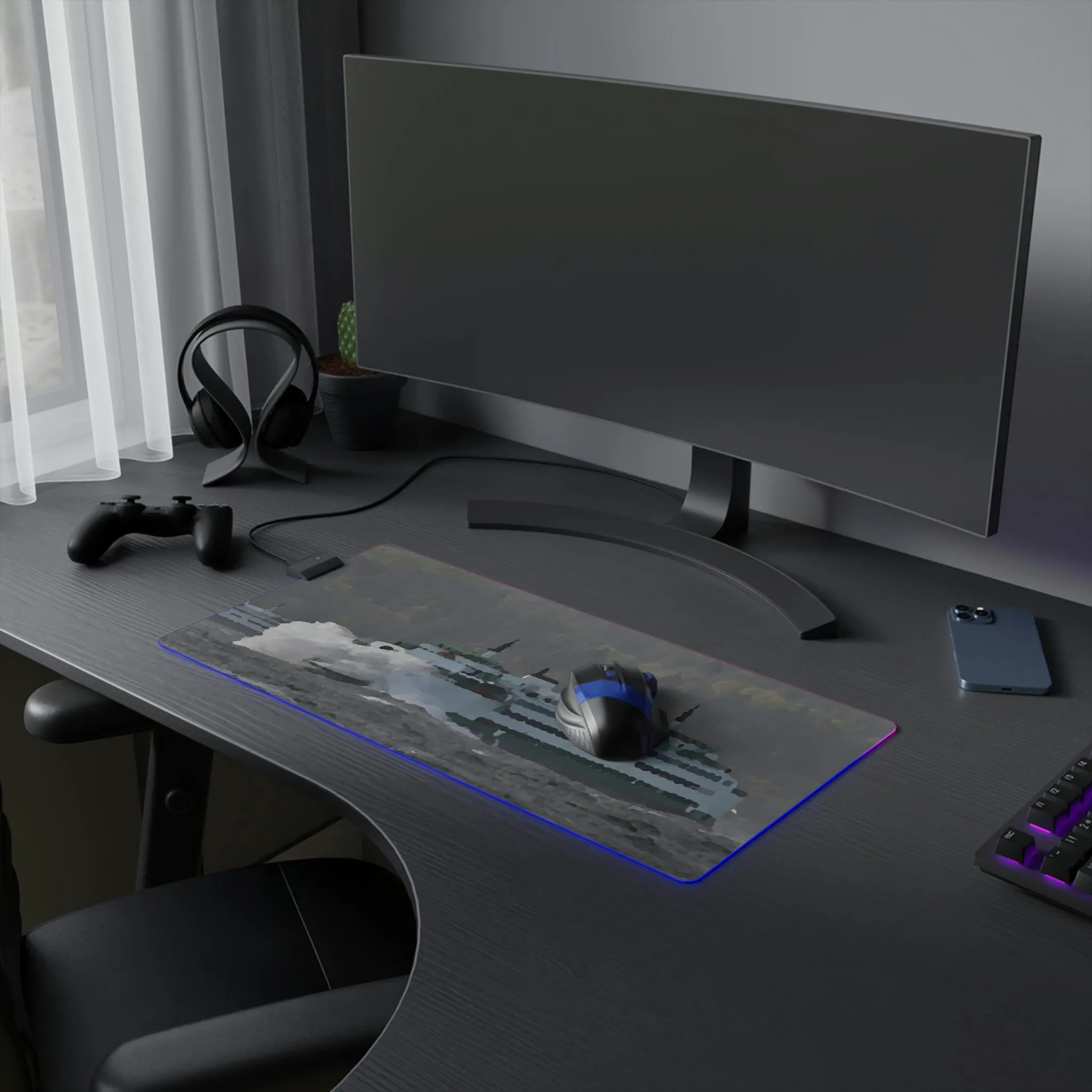 LED Gaming Mouse Pad ... WADOT Ferry Crossing ... "A Very Rough Day" ... Mulkiteo Route ... Family Archives ... Early 1990's' ... Original Works ...
