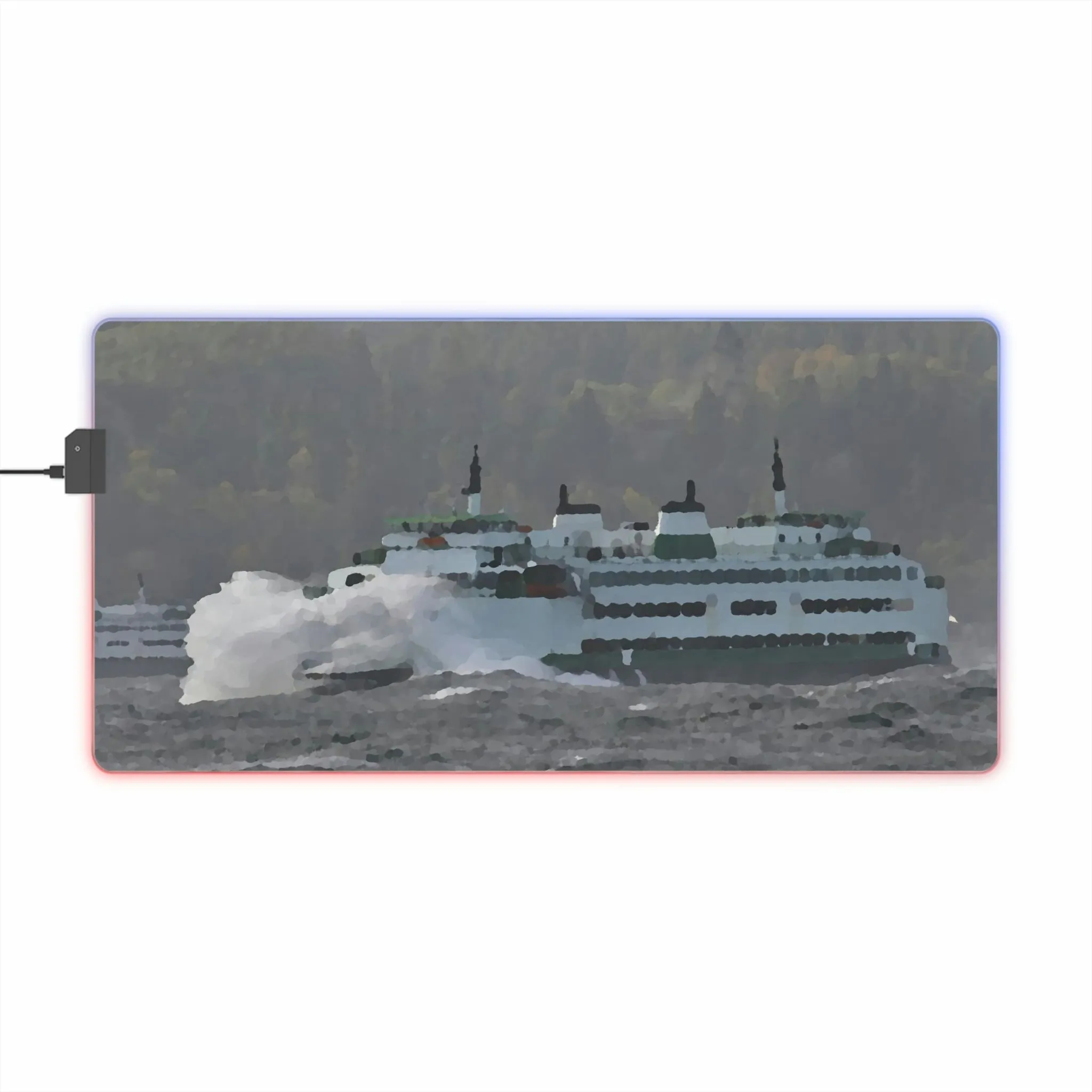 LED Gaming Mouse Pad ... WADOT Ferry Crossing ... "A Very Rough Day" ... Mulkiteo Route ... Family Archives ... Early 1990's' ... Original Works ...