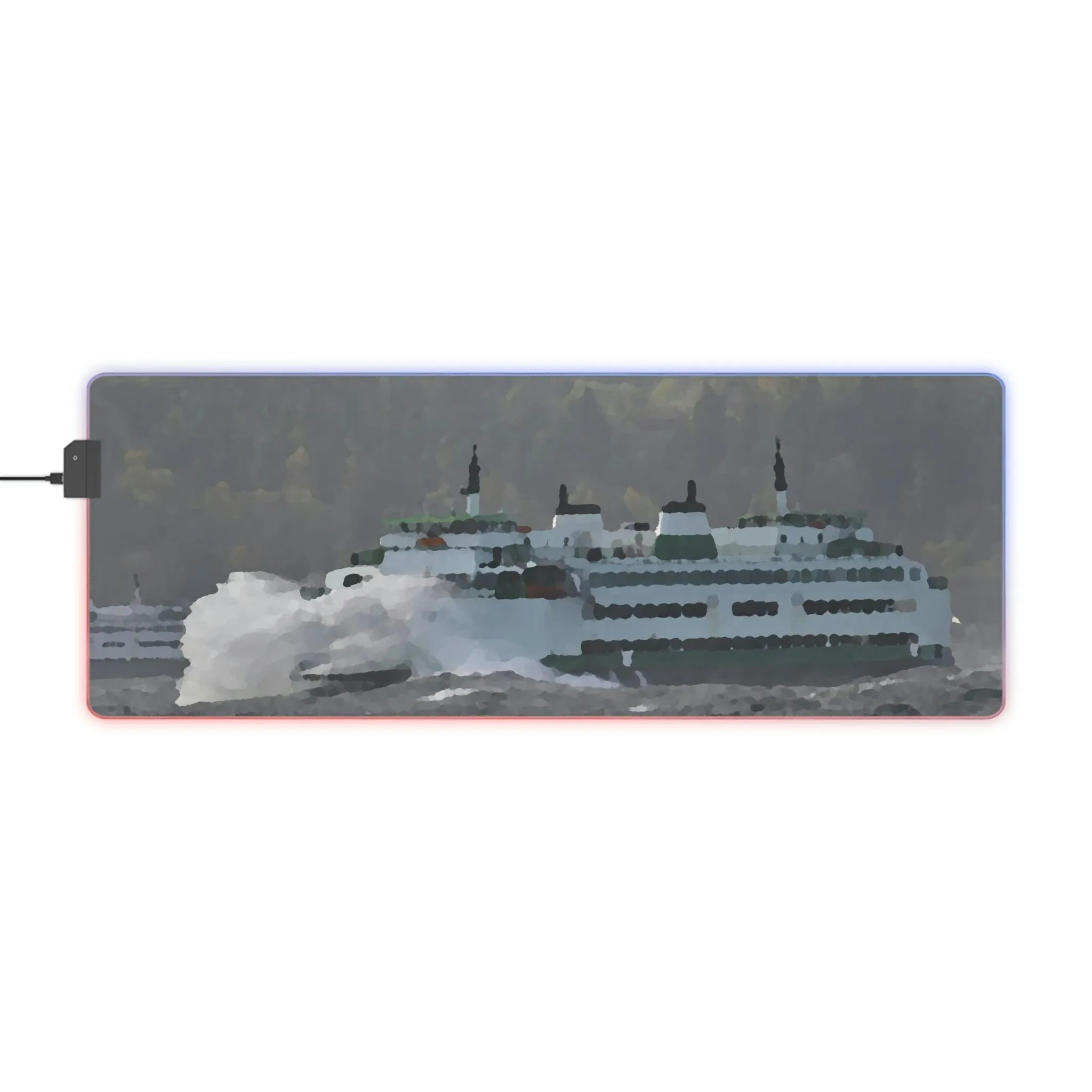 LED Gaming Mouse Pad ... WADOT Ferry Crossing ... "A Very Rough Day" ... Mulkiteo Route ... Family Archives ... Early 1990's' ... Original Works ...