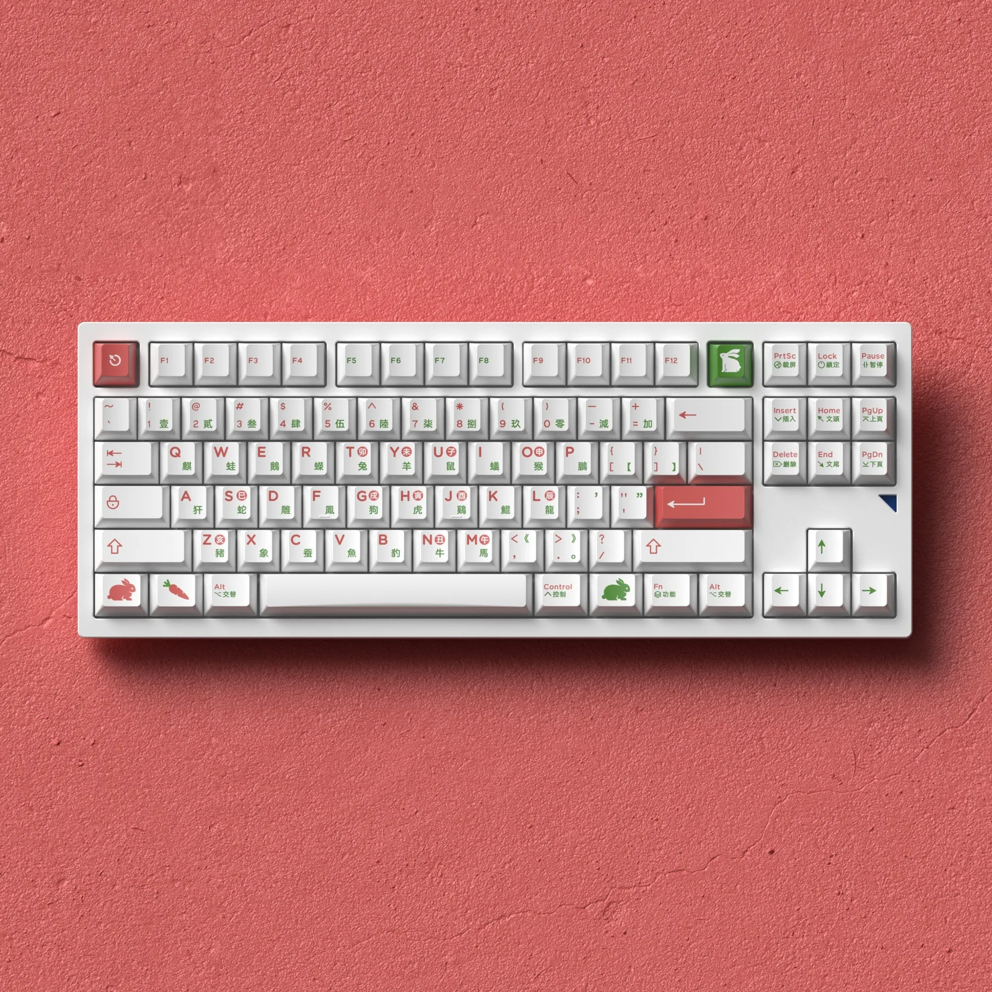 [LIMITED] GLOVE x Domikey the Year of Rabbit PBT Dye sub Cherry profile keycaps all over dyesub limited edition