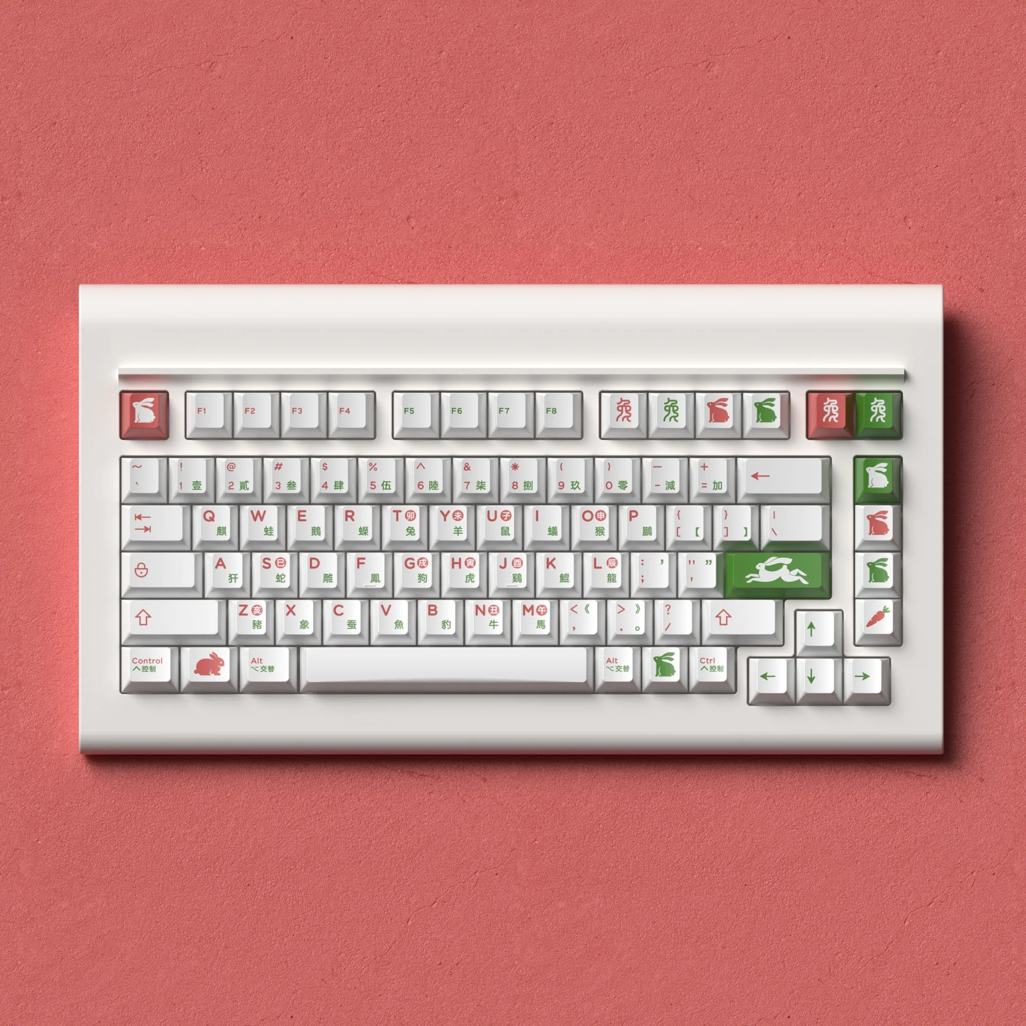 [LIMITED] GLOVE x Domikey the Year of Rabbit PBT Dye sub Cherry profile keycaps all over dyesub limited edition