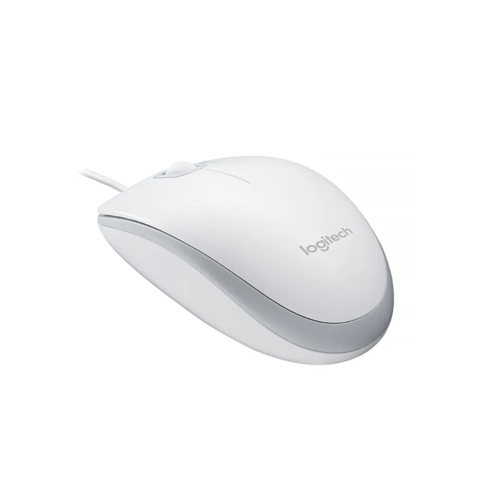 Logitech M100r Wired Mouse, White