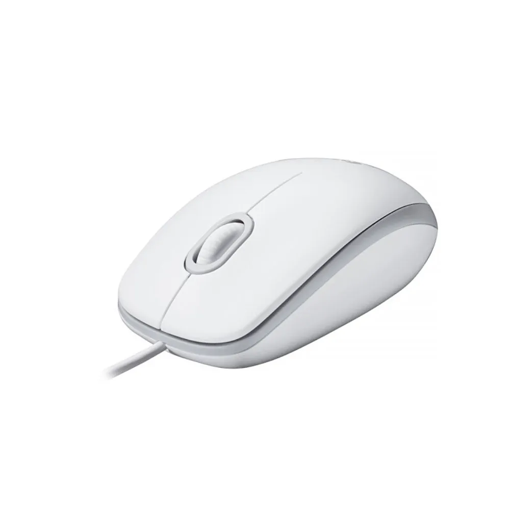 Logitech M100r Wired Mouse, White