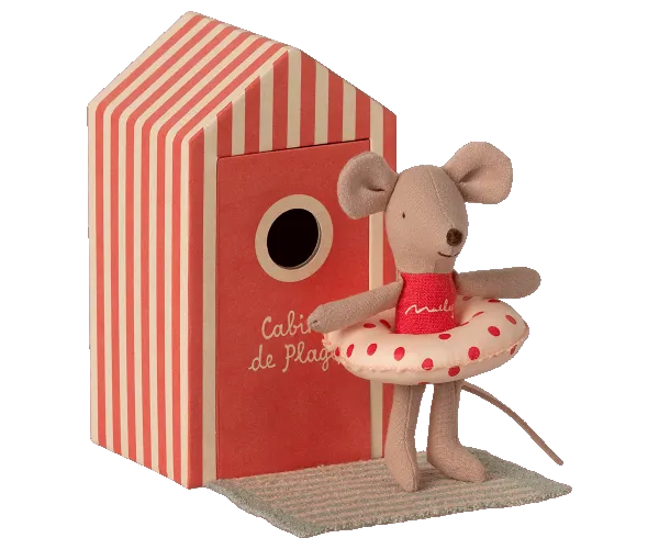 Maileg Beach Mice - little sister in Cabin de Plage