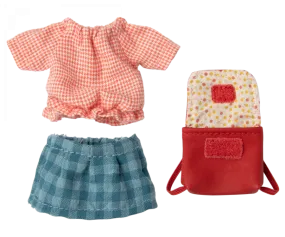 Maileg Clothes and bag, Big sister mouse - Red