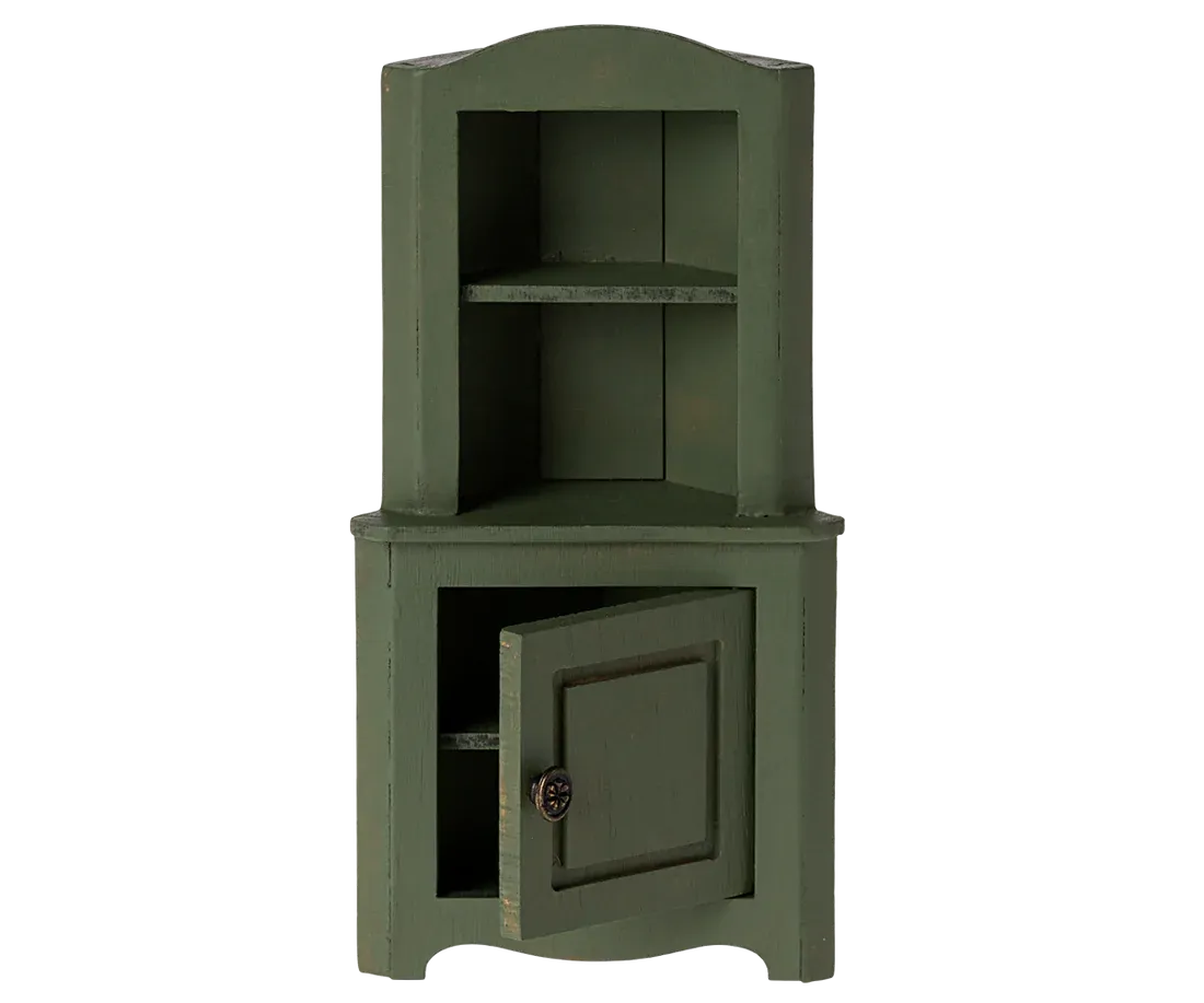Maileg Corner cabinet, Mouse - Dark green