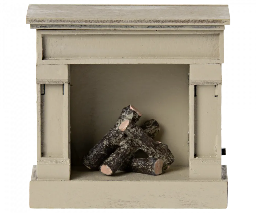 Maileg Fireplace - Off white, Mouse