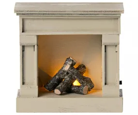 Maileg Fireplace - Off white, Mouse
