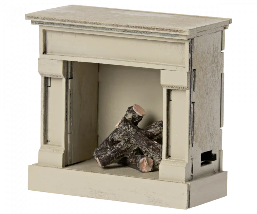 Maileg Fireplace - Off white, Mouse