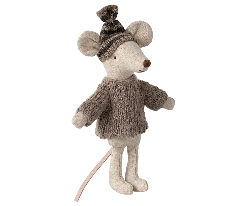 Maileg Knitted sweater and hat, Big brother mouse