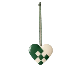 Maileg Metal ornament, Small heart - Dark green
