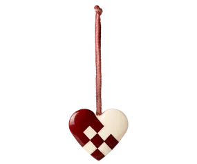 Maileg Metal ornament, Small heart - Red