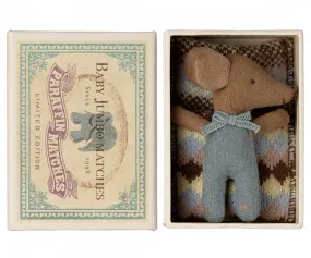 Maileg | Sleepy/Wakey Baby Mouse in Matchbox, Blue