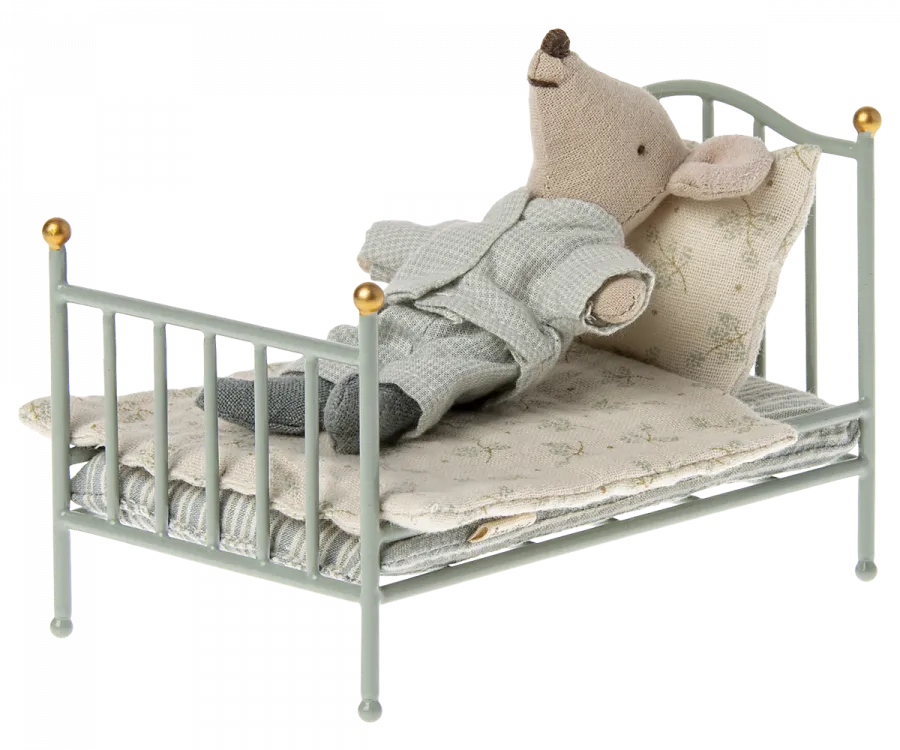 Maileg Vintage bed, Mouse - Mint