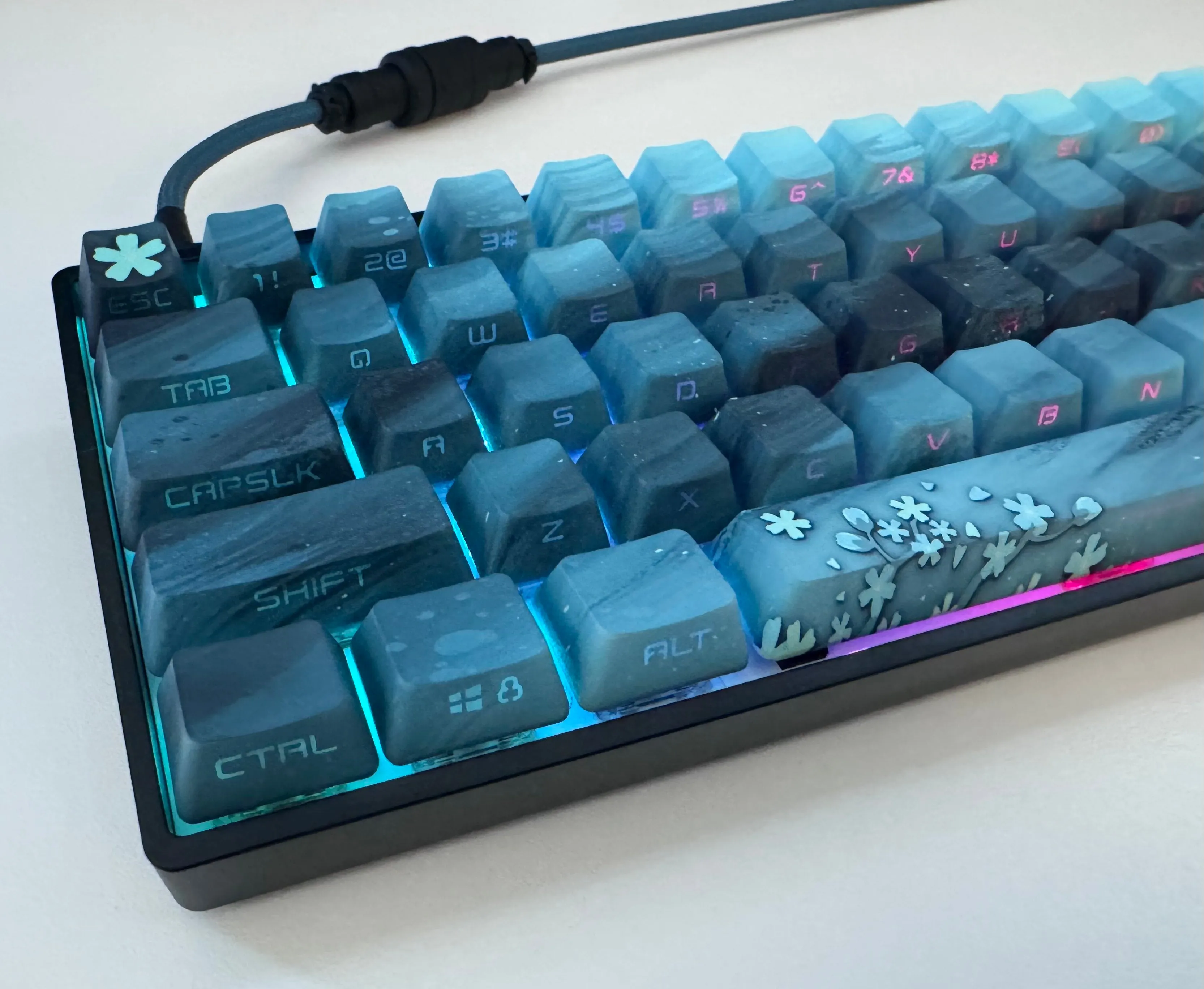 Midnight Sakura Keycap Set - Alpherior Keys