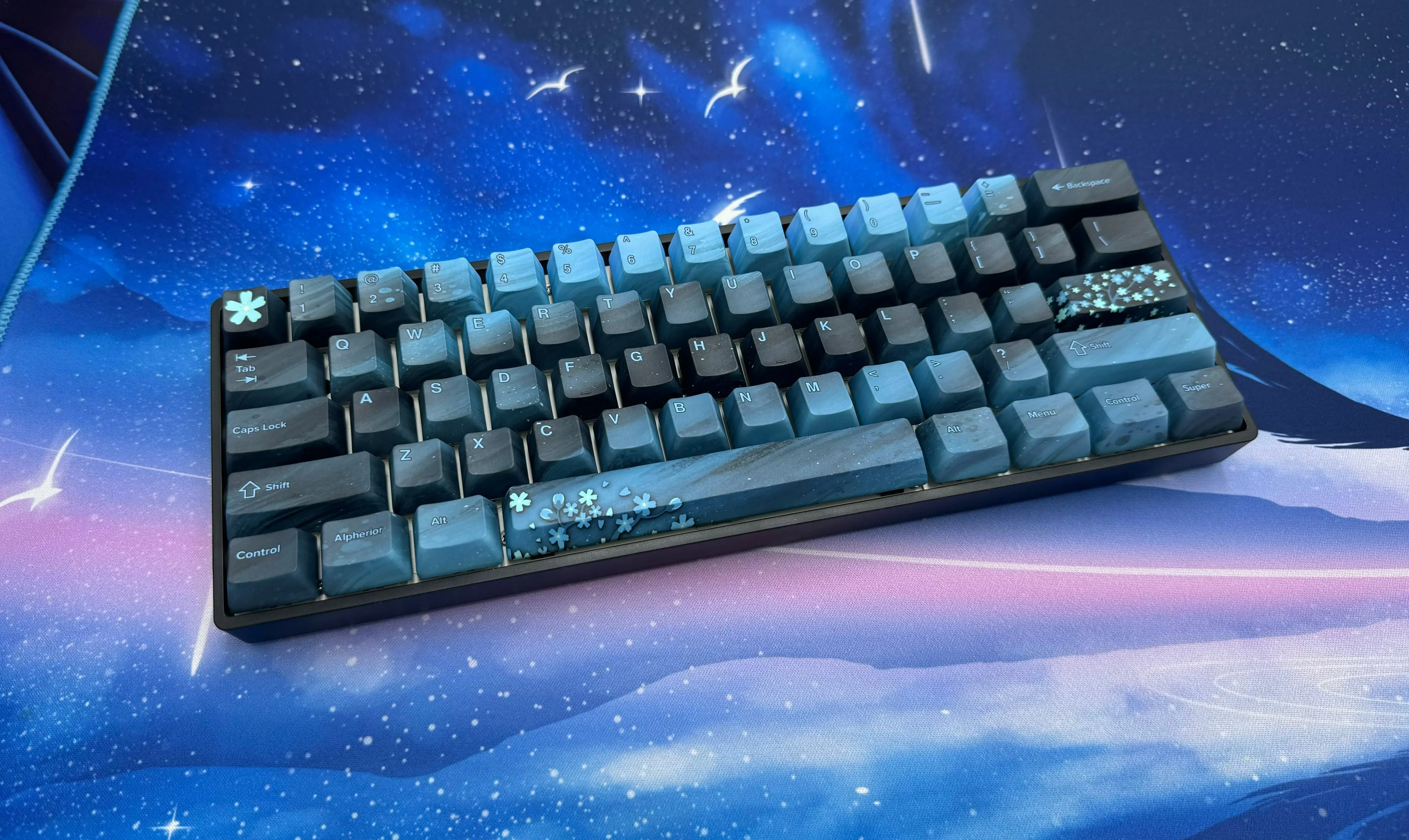 Midnight Sakura Keycap Set - Alpherior Keys