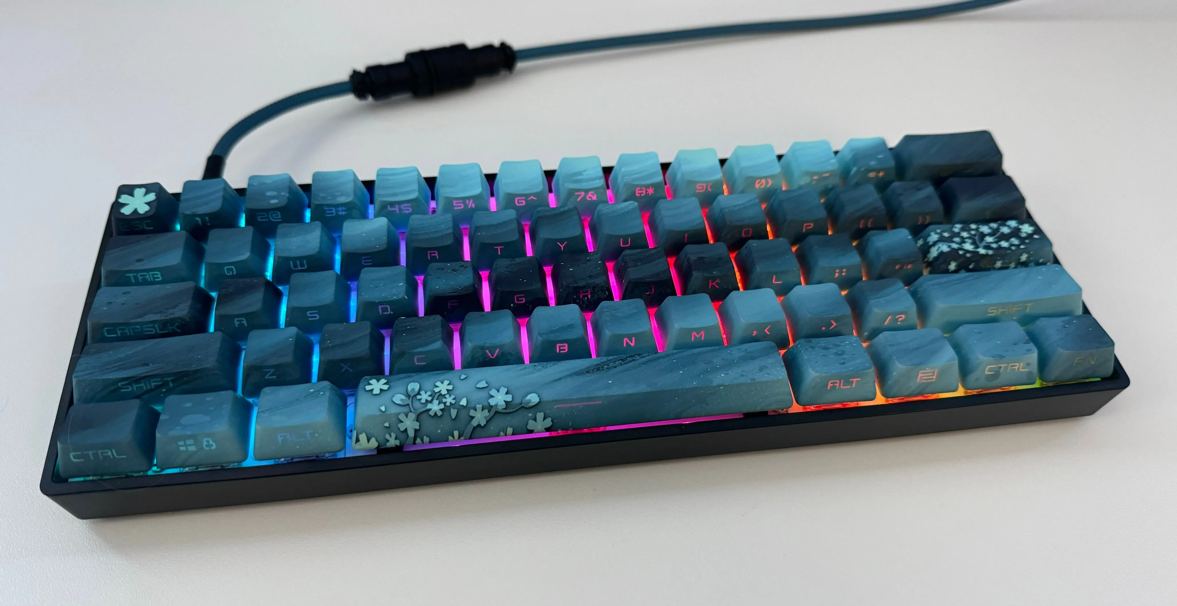 Midnight Sakura Keycap Set - Alpherior Keys