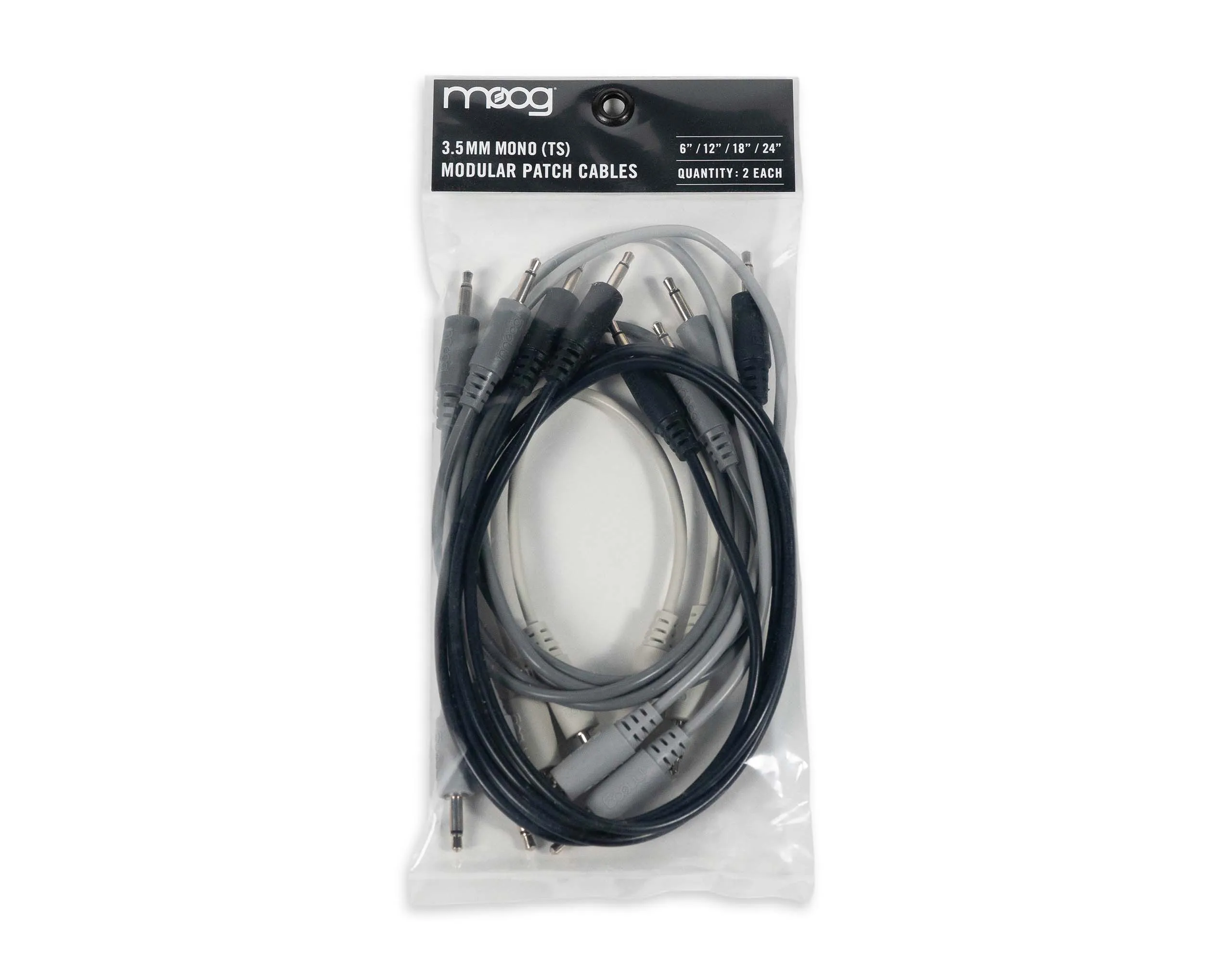 Moog Mono Patch Variety Length Patch Cable Set - 2x6"/12"/18"/24" 3.5mm