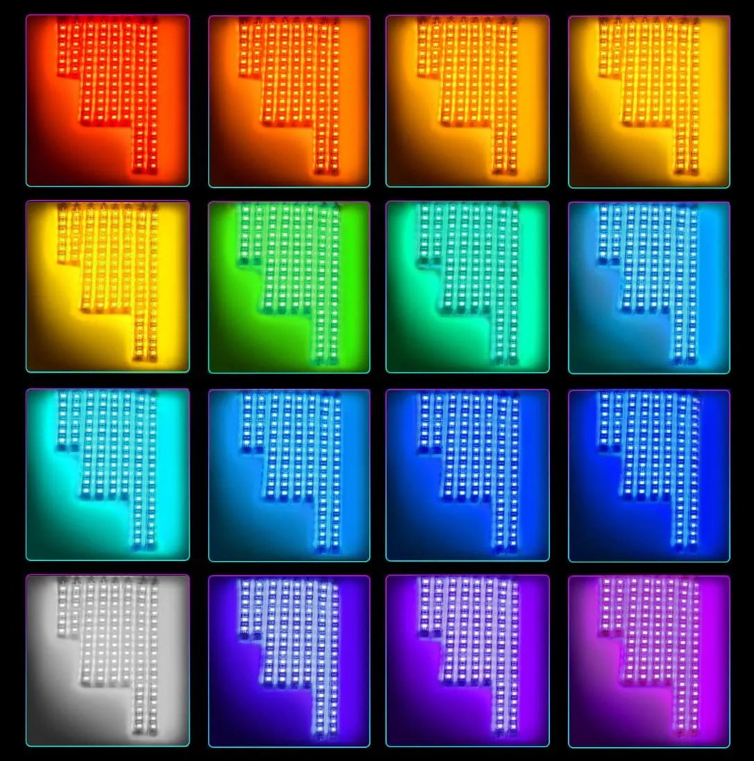 Motorcycle RGB APP Remote Control LED Strip Lights 12PCS