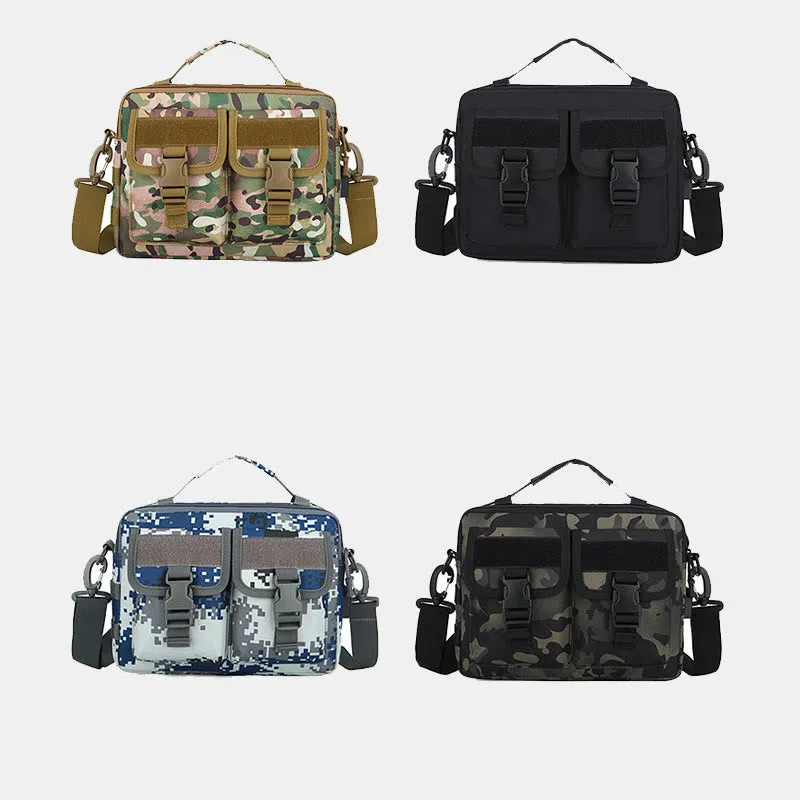Multi-Pocket Tactical Outdoor Messenger Bag with USB Charging Port