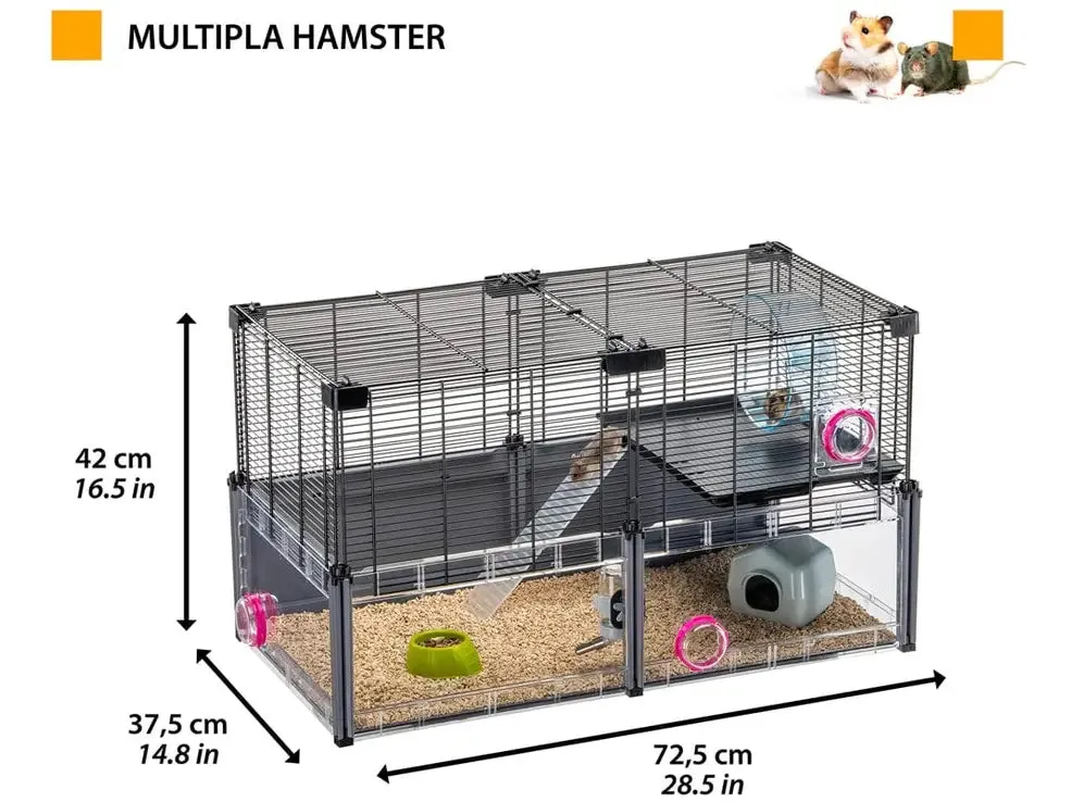 MULTIPLE HAMSTER BLACK CAGE