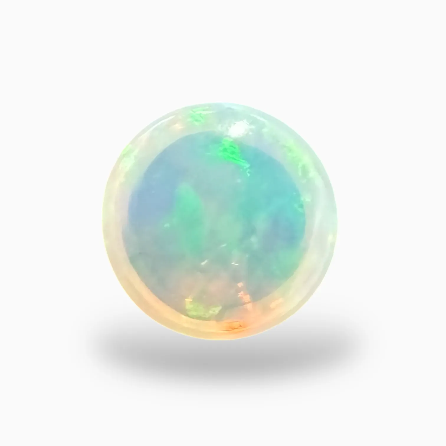 Natural Golden Color Ethiopian Opal Stone  1.04 Carats Round Cabochon Shape  8mm