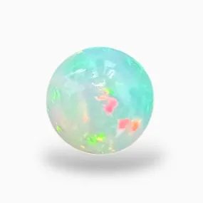 Natural Golden Color Ethiopian Opal Stone  1.04 Carats Round Cabochon Shape  8mm