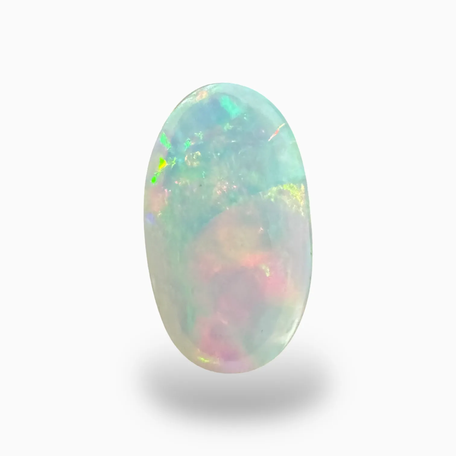 Natural White Etopian Opal Oval Cabochon 4.93 carat 17x9 mm