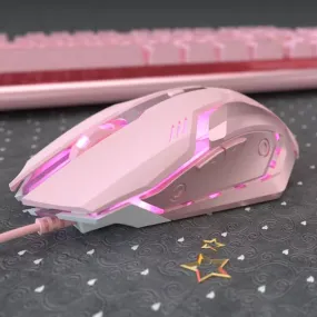 New Pink USB Gaming Mouse Wired RGB Gamer Mouse 6 Buttons Mice Optical Office Computer Mouse for Desktop Laptop Ergonomic Mouse