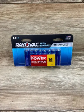 NEW Rayovac High Energy AA Batteries (16 Pack), Double A Alkaline Batteries