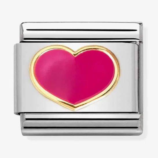 NOMINATION Classic Gold Fuchsia Enamel Heart Charm