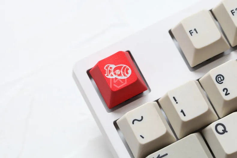 Novelty cherry profile dip dye and sculpture pbt keycap for mechanical keyboards Dye Sub legends atomic fallout 4 red white