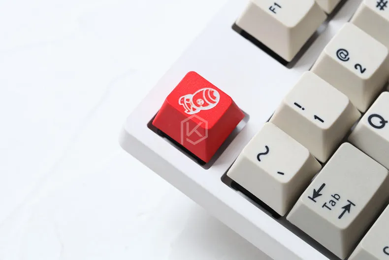 Novelty cherry profile dip dye and sculpture pbt keycap for mechanical keyboards Dye Sub legends atomic fallout 4 red white