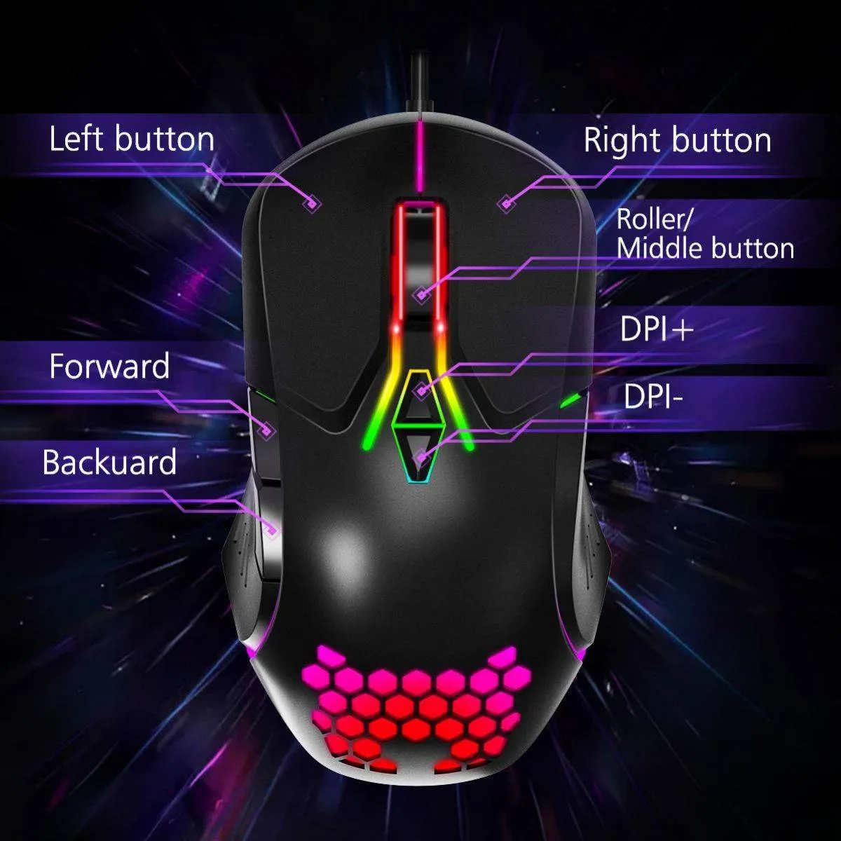 ONIKUMA CW902 Wired Gaming Mouse