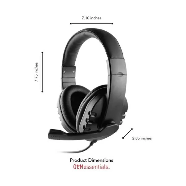 OTM Essentials OB-AOK Pro Stereo Headset with In-Line Volume and Noise-Canceling Microphone